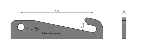 Koppelhakensatz Kramer 880 Radlader_ 435x40x40mm_t=25